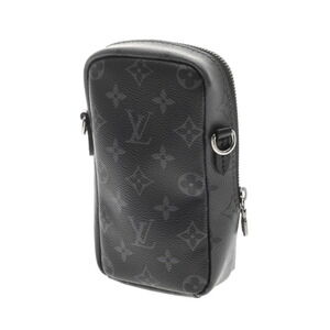 Louis Vuitton Shoulder Double Phone LV Pouch Eclipse Bag Noir Leather Black